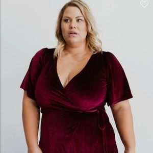 Baltic Born - Meghan Velvet Wrap Maxi Dress - Mulberry - XXL